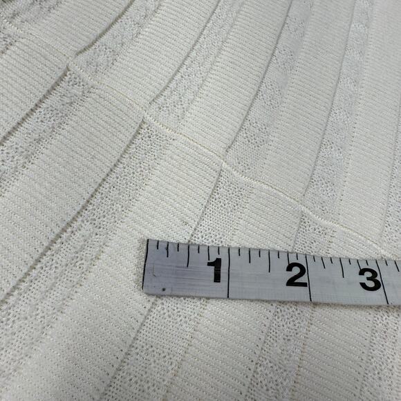 Boss Hugo Boss NWT C Feli Pointelle Fit and Flare Sweater Dress White Size XXL - Picture 12 of 12